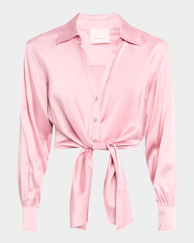 Mariana Tie-Front Silk Blous